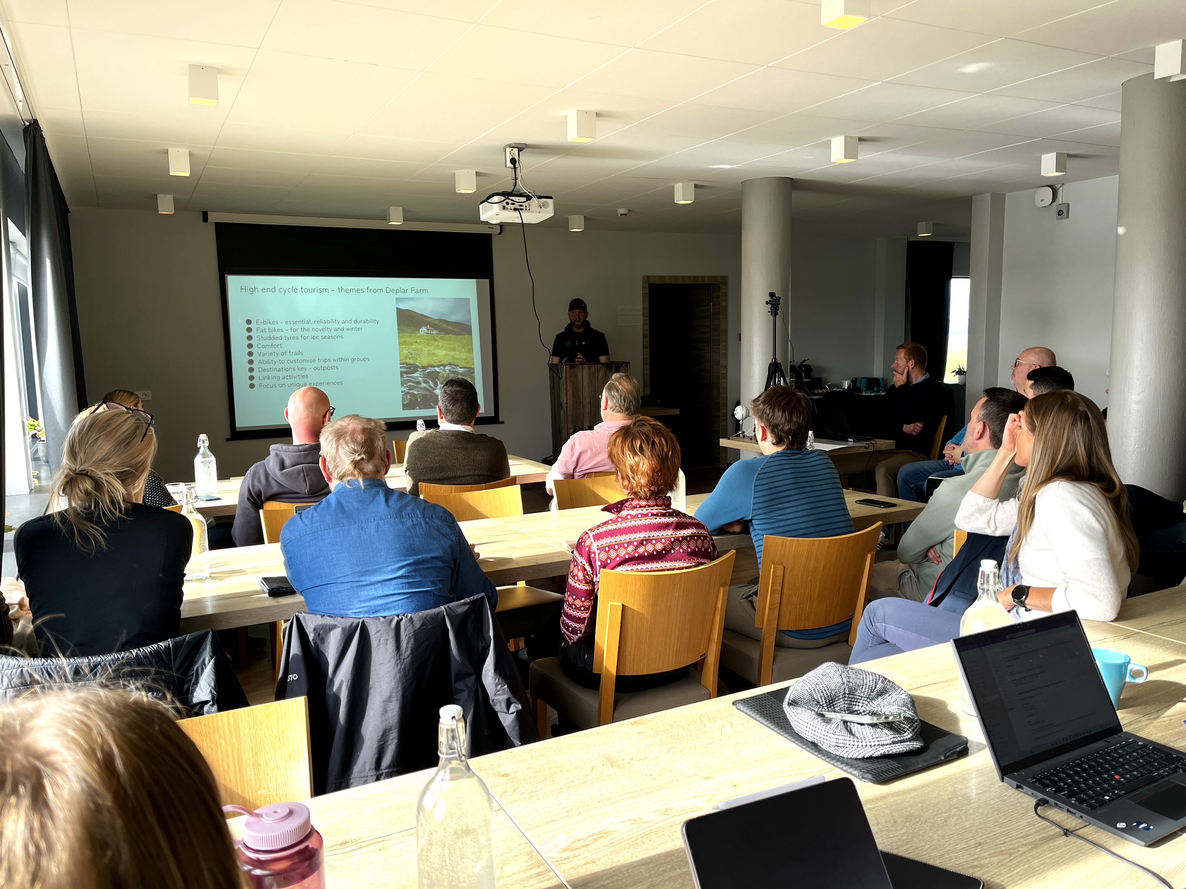 Attendees for SUB trip to Iceland following presentation about cycling destinations