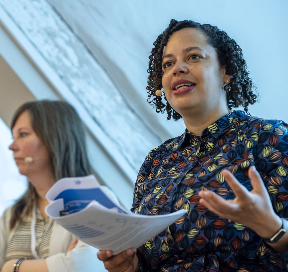Annika Blomster and Kirsti Mijnhijmer present at an event